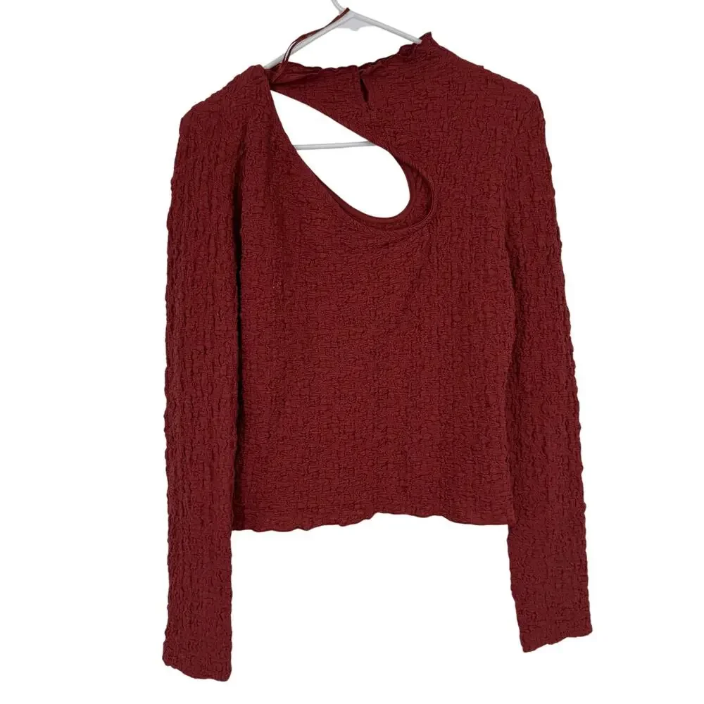 ASTR THE LABEL XL Womens Burnt Orange Long Sleeve Blouse Shirt Top